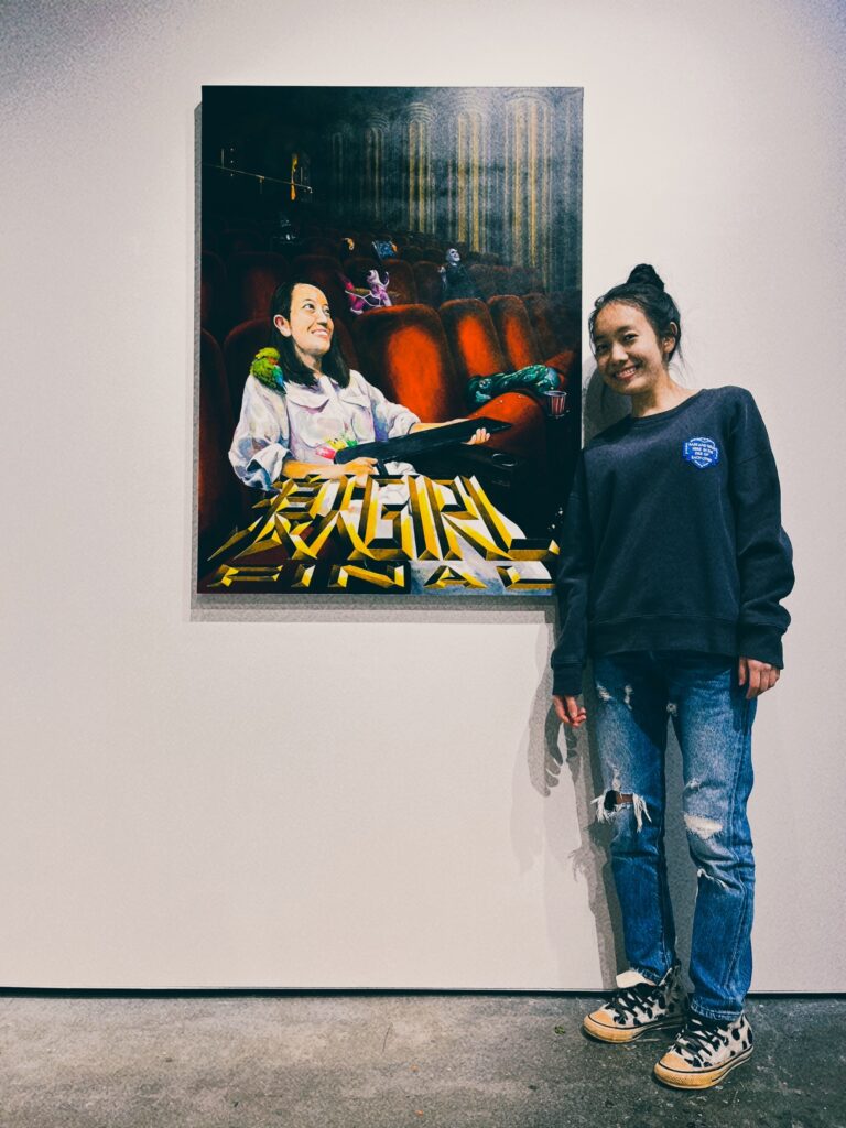 【浪人GIRL FINAL】 February 2023 Acrylic on paper mounted on wood panel 1160×870mm With artist Rin Northwind リン ノースウィンド