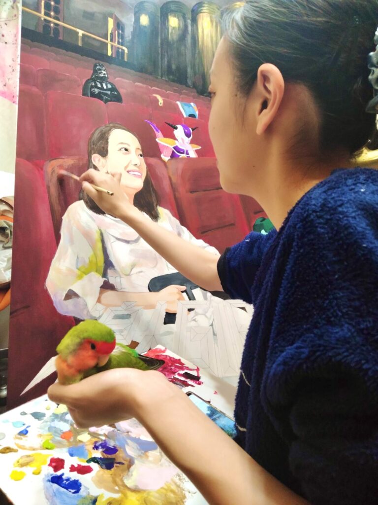 【浪人GIRL FINAL】 February 2023 Acrylic on paper mounted on wood panel 1160×870mm Work in progress
Rin Northwind リン ノースウィンド