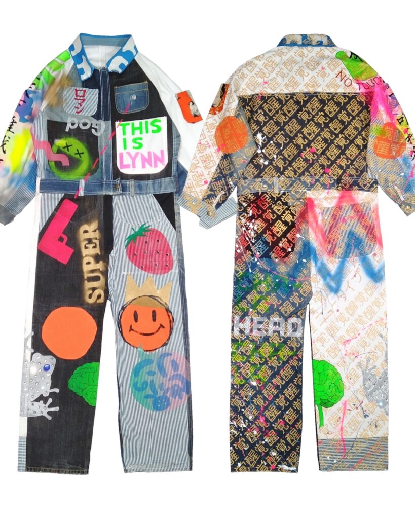 【つなぎ】(Work Coveralls)
November 2021
Vintage denim, spray paint, acrylic paint, Swarovski crystals

Rin Northwind