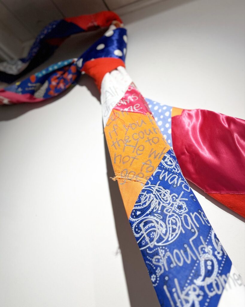 【Tie is long life is short】 2023 Vintage fabric, pen Detail Rin Northwind リン ノースウィンド