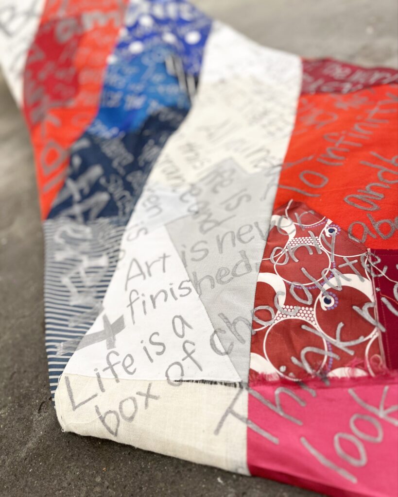 【Tie is long life is short】 2023 Vintage fabric, pen Detail4 Rin Northwind リン ノースウィンド