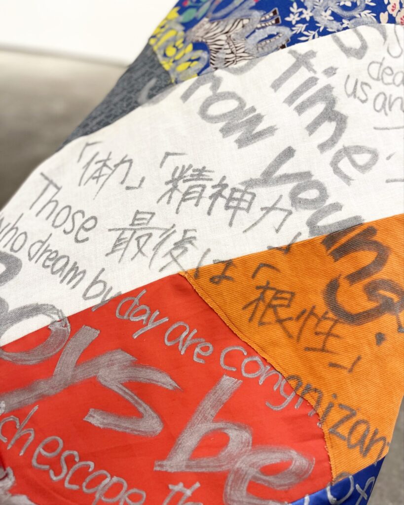 【Tie is long life is short】 2023 Vintage fabric, pen Detail3 Rin Northwind リン ノースウィンド