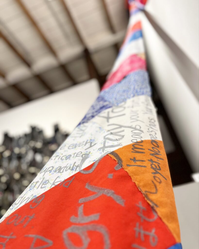 【Tie is long life is short】 2023 Vintage fabric, pen Detail2 Rin Northwind リン ノースウィンド